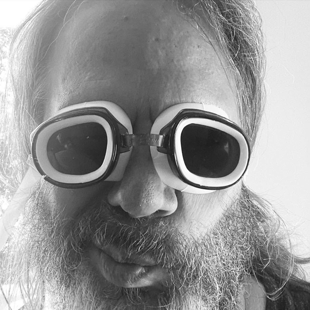 Portrait with swim goggles